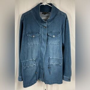 DG2 Diana Gilman Blue Jean Anorak Jacket with Pockets, 1X